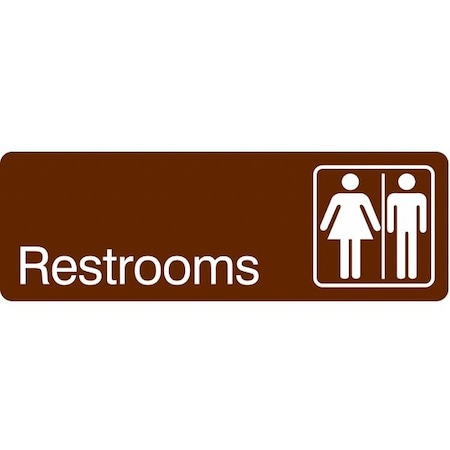 Condor RESTROOMS, 9 in W x 3 in H, Horizontal Rectangle, Acrylic, 486G97 486G97