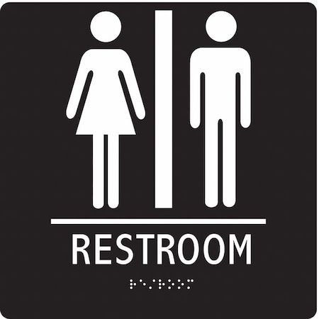 Condor RESTROOM, 8 in W x 8 in H, Square, Modified Acrylic, 486G78 486G78