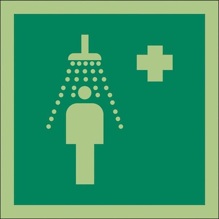 Condor (EMERGENCY SHOWER SYMBOL), 6 in W x 6 in H, Square, Vinyl, 486G03 486G03