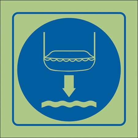 Condor (Lower Lift Boat To Water Symbol), 6 in W x 6 in H, Square, Vinyl, 486G11 486G11