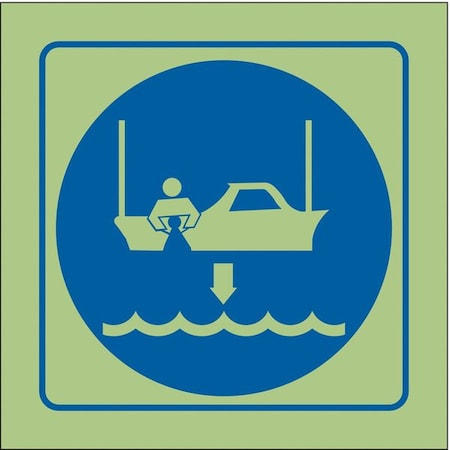 Condor (Lower Rescue Boat To Water Symbol), 6 in W x 6 in H, Square, Vinyl, 486G13 486G13