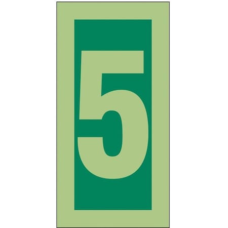 Condor IMO Number Sign, Number = 5, 3 in W x 6 in H, Vertical Rectangle, Vinyl, 486G29 486G29