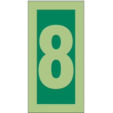 Condor IMO Number Sign, Number = 8, 3 in W x 6 in H, Vertical Rectangle, Vinyl, 486G35 486G35