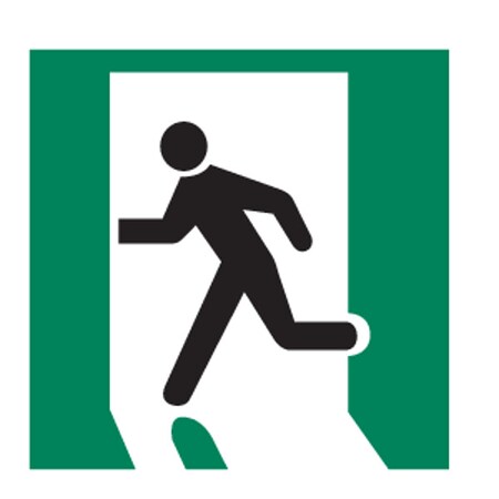 Condor Exit Sign, Plastic, 6" W, 6" H, (EXIT LEFT SYMBOL), White 486G38