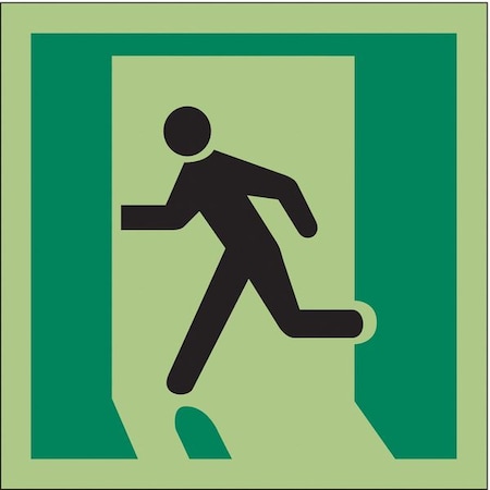 Condor Exit Sign, Vinyl, 6" W, 6" H, (EXIT LEFT SYMBOL), White 486G39