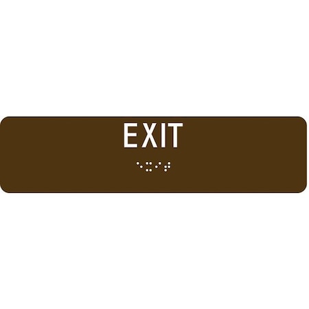 Condor Exit Sign, ABS Plastic, 8" W, 2" H, Exit, Brown 486G57