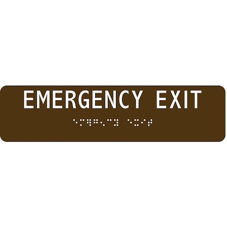 Condor Exit Sign, ABS Plastic, 8" W, 2" H, Emergency Exit, Brown 486G58