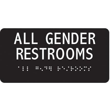 Condor ALL GENDER RESTROOMS, 6 in W x 3 in H, Horizontal Rectangle, Modified Acrylic, 486G66 486G66