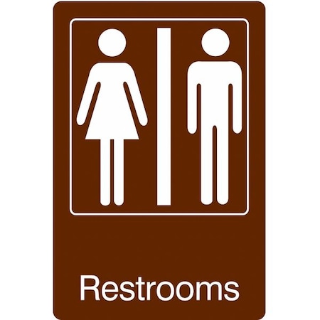 Condor RESTROOMS, 6 in W x 9 in H, Vertical Rectangle, Acrylic, 486H27 486H27