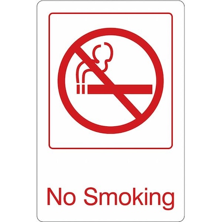 Condor No Header, NO SMOKING, 6 in W x 9 in H, Vertical Rectangle, Acrylic 486H29