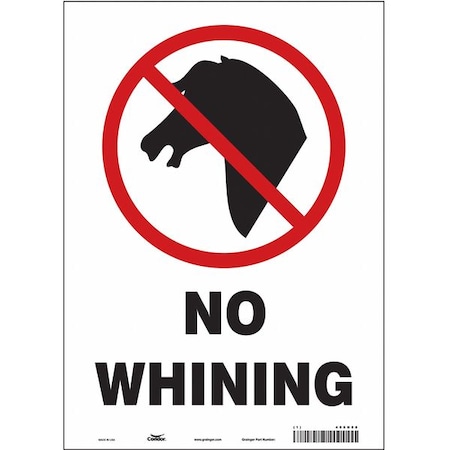 Condor NO WHINING, 10 in W x 14 in H, Vertical Rectangle, Vinyl, 486N88 486N88