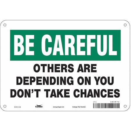 Condor Safety Sign, 7 in Height, 10 in Width, Polyethylene, Vertical Rectangle, English, 486P72 486P72