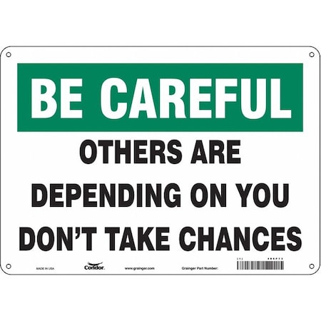 Condor Safety Sign, 10 in Height, 14 in Width, Polyethylene, Horizontal Rectangle, English, 486P73 486P73