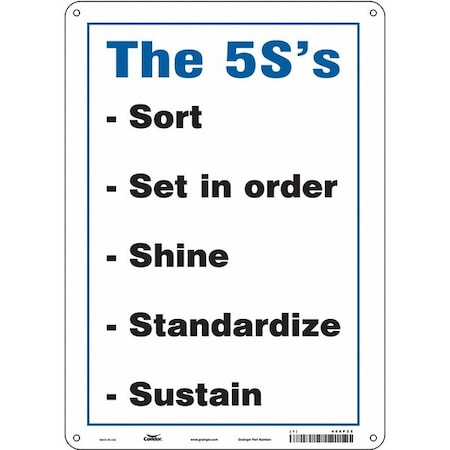 Condor THE 5S'S SORT SET IN ORDER SHINE STANDARDIZE SUSTAIN, 10 in W x 14 in H, Vertical Rectangle, 486P22 486P22