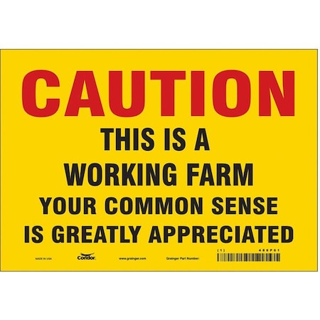 Condor CAUTION THIS IS A WORKING FARM...10 in W x 7 in H, Vinyl ...