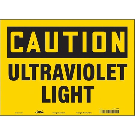 Condor Safety Sign, 10 in Height, 14 in Width, Vinyl, Horizontal Rectangle, English, 486R88 486R88