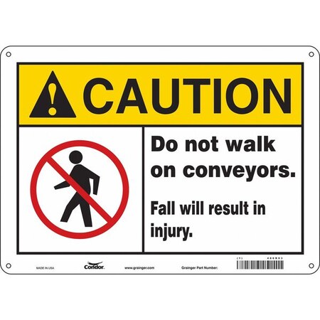 Condor Safety Sign, 10 in Height, 14 in Width, Aluminum, Horizontal Rectangle, English, 486R93 486R93