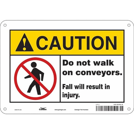 Condor Safety Sign, 7 in Height, 10 in Width, Polyethylene, Vertical Rectangle, English, 486R95 486R95