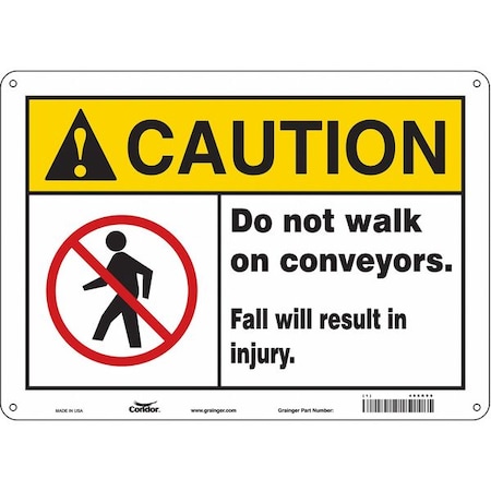 Condor Safety Sign, 10 in Height, 14 in Width, Polyethylene, Horizontal Rectangle, English, 486R96 486R96