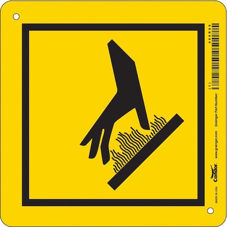 Condor Safety Sign, 7 in H, 7 in W, Aluminum, Diamond, English, 486R99 486R99