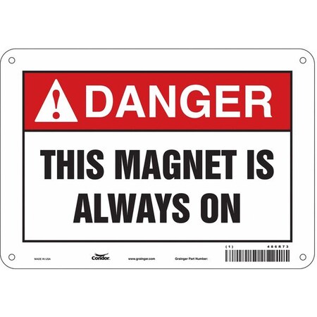 Condor Safety Sign, 7 in Height, 10 in Width, Polyethylene, Vertical Rectangle, English, 486R73 486R73