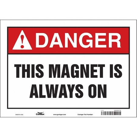 Condor Safety Sign, 10 in Height, 14 in Width, Vinyl, Horizontal Rectangle, English, 486R76 486R76