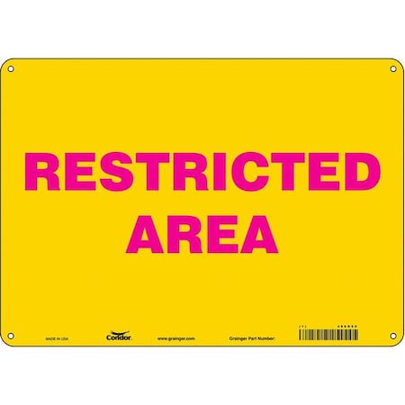 Condor Safety Sign, 10 in Height, 14 in Width, Aluminum, Horizontal Rectangle, English, 486R60 486R60
