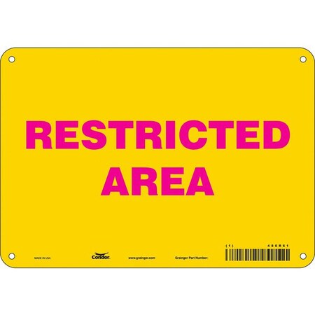 Condor Safety Sign, 7 in Height, 10 in Width, Polyethylene, Vertical Rectangle, English, 486R61 486R61