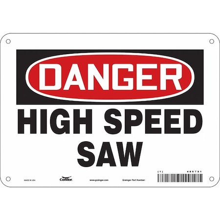 Condor Safety Sign, 7 in Height, 10 in Width, Polyethylene, Vertical Rectangle, English, 486T81 486T81