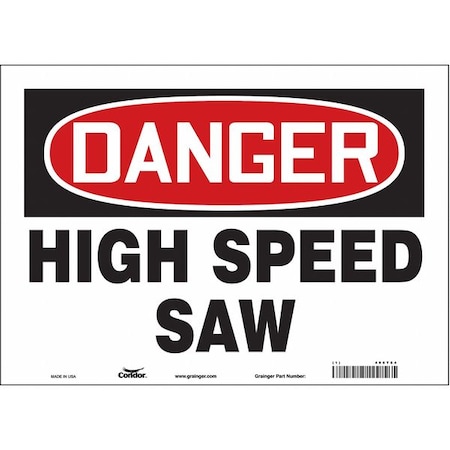 Condor Safety Sign, 10 in Height, 14 in Width, Vinyl, Horizontal Rectangle, English, 486T84 486T84