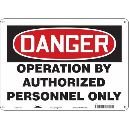 Condor Safety Sign, 10 in Height, 14 in Width, Polyethylene, Horizontal Rectangle, English, 486T96 486T96