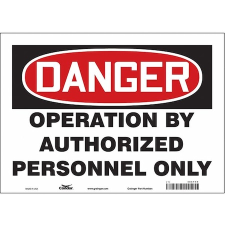 Condor Safety Sign, 10 in Height, 14 in Width, Vinyl, Horizontal Rectangle, English, 486T99 486T99