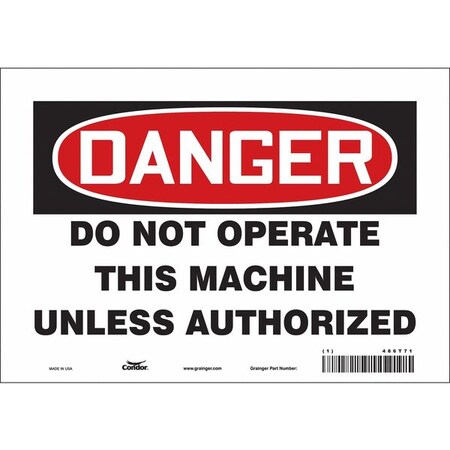 Condor Safety Sign, 7 in Height, 10 in Width, Vinyl, Vertical Rectangle, English, 486T71 486T71