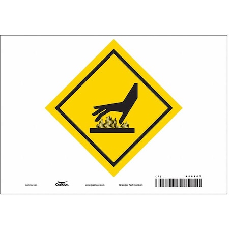 Condor Safety Sign, 7 in H, 10 in W, Vinyl, Diamond, English, 486T07 486T07