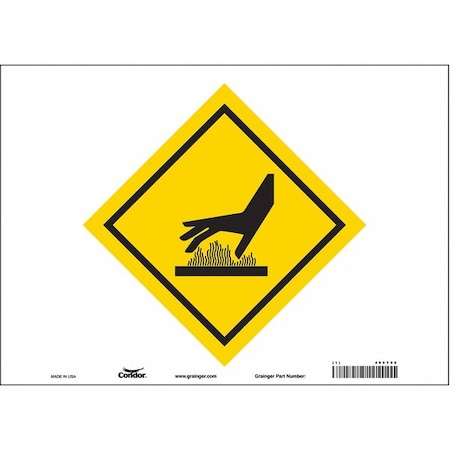 Condor Safety Sign, 10 in H, 14 in W, Vinyl, Diamond, English, 486T08 486T08
