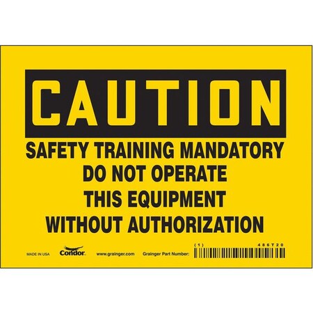 Condor Safety Sign, 5 in Height, 7 in Width, Vinyl, Horizontal Rectangle, English, 486T20 486T20