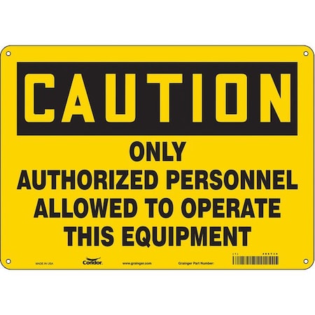 Condor Safety Sign, 10 in Height, 14 in Width, Aluminum, Horizontal Rectangle, English, 486T34 486T34