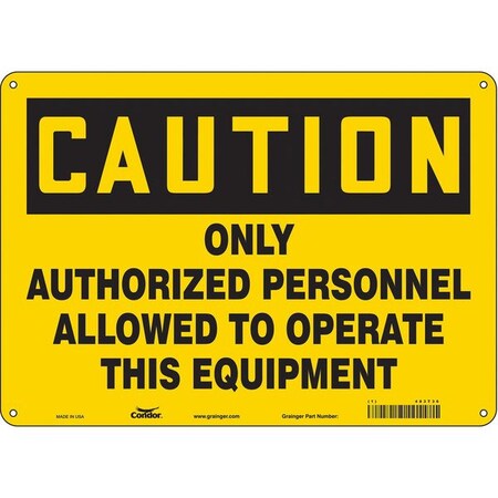 Condor Safety Sign, 10 in Height, 14 in Width, Polyethylene, Horizontal Rectangle, English, 486T36 486T36
