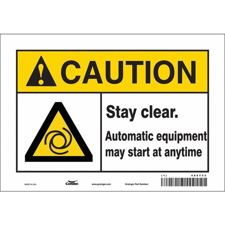 Condor Safety Sign, 7 in Height, 10 in Width, Vinyl, Vertical Rectangle, English, 486T52 486T52