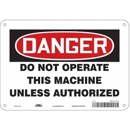 Condor Safety Sign, 7 in Height, 10 in Width, Aluminum, Vertical Rectangle, English, 486T66 486T66