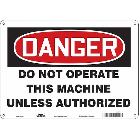 Condor Safety Sign, 10 in Height, 14 in Width, Aluminum, Horizontal Rectangle, English, 486T67 486T67