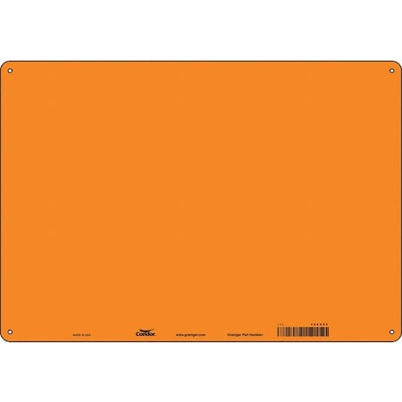Condor Blank Sign, 20" W, 14" H, No Text, Plastic, Orange 486U95