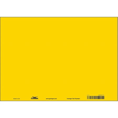 Condor Blank Sign, 14" W, 10" H, No Text, Vinyl, Yellow 486U71
