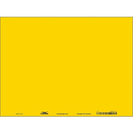 Condor Blank Sign, 24" W, 18" H, No Text, Vinyl, Yellow 486U73