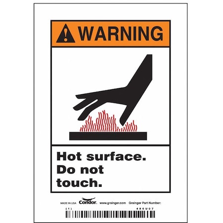 Condor Safety Sign, 5 in H, 3 1/2 in W, Vinyl, Vertical Rectangle, English, 486U07, PK5 486U07