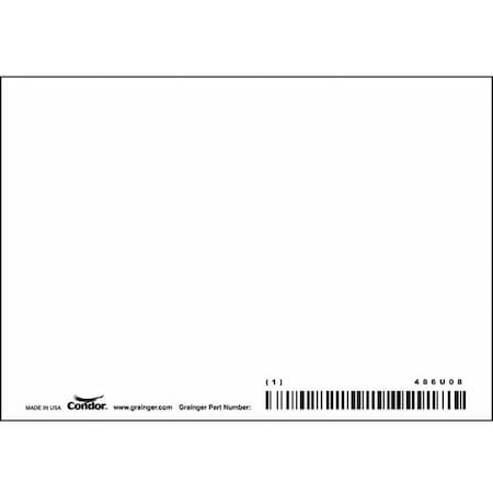 Condor Blank Sign, 5" W, 3-1/2" H, No Text, Aluminum, White 486U08