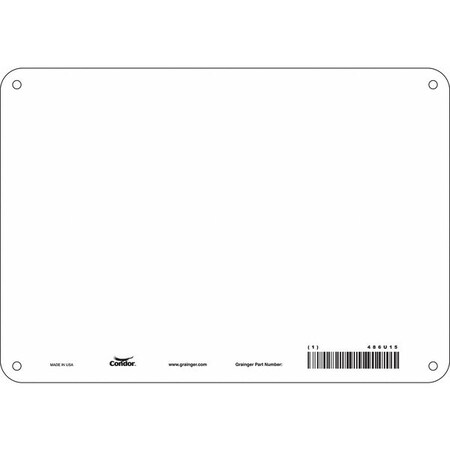 Zoro Select Safety Sign, 10" W, 7" H, 0.060" Thickness 486U15