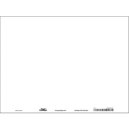 Condor Blank Sign, 24" W, 18" H, No Text, Plastic, White 486U29