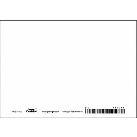 Condor Blank Sign, 7" W, 5" H, No Text, Vinyl, White 486U32