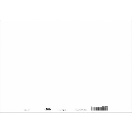 Condor Blank Sign, 20" W, 14" H, No Text, Vinyl, White 486U35